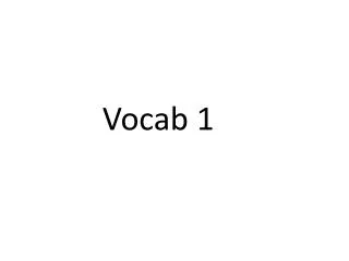 Vocab 1