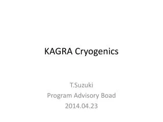 KAGRA Cryogenics