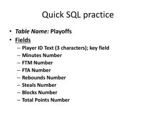 Quick SQL practice