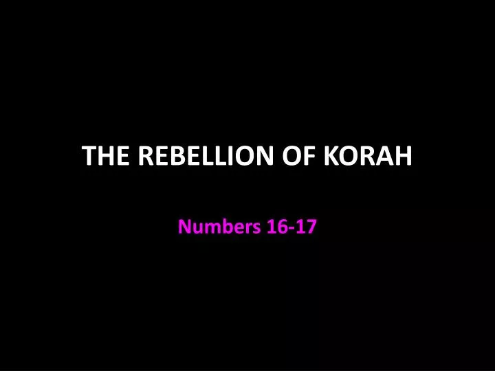 the rebellion of korah