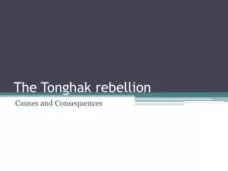 The Tonghak rebellion