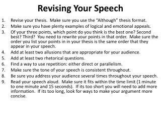 Revising Your Speech