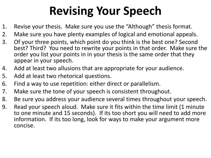 revising your speech