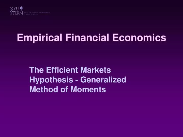 empirical financial economics