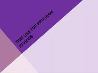 Time Line for Program Reviews