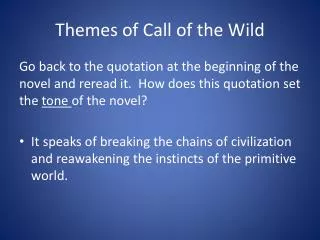 Themes of Call of the Wild