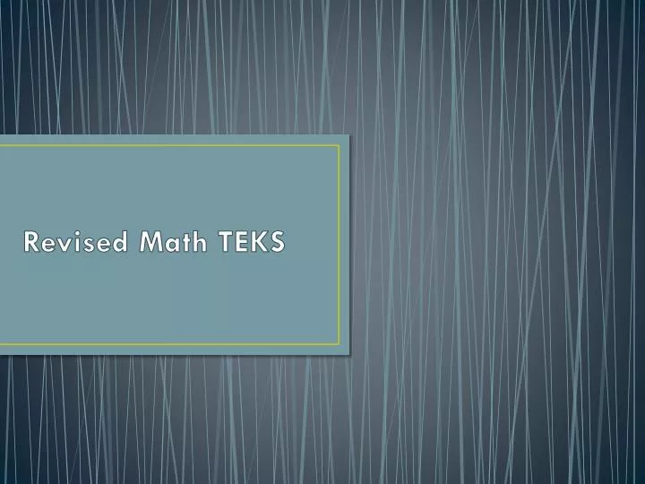 revised math teks