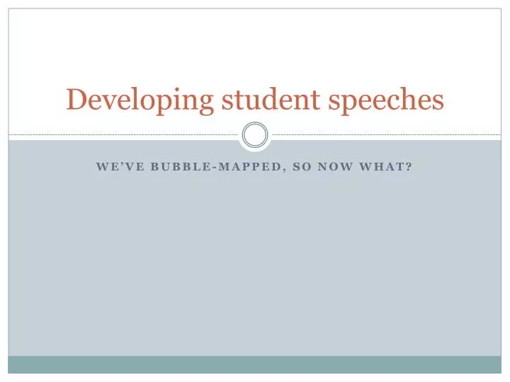 developing student speeches