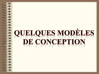 quelques mod les de conception