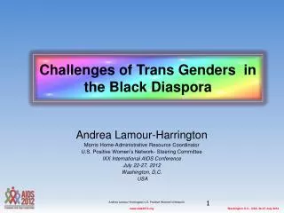 Challenges of Trans Genders in the Black Diaspora