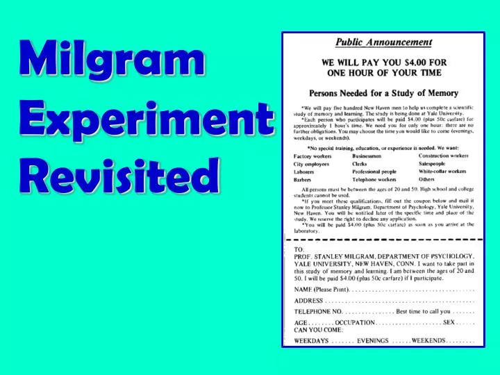 milgram experiment revisited
