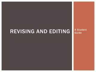revising and editing