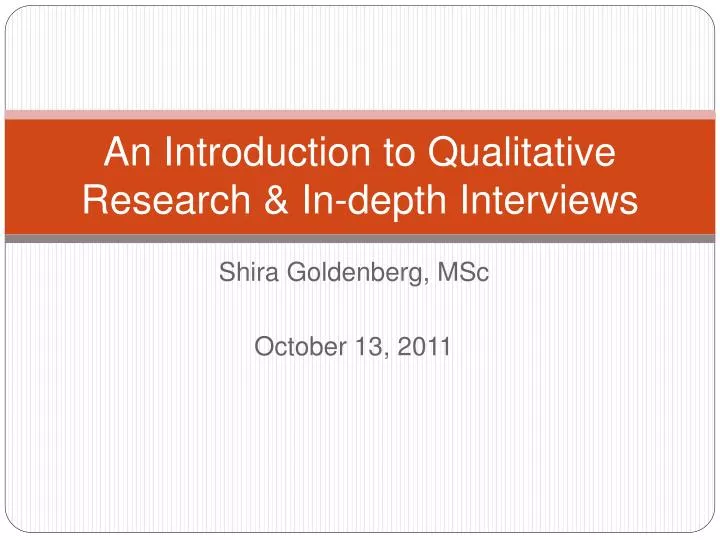 an introduction to qualitative research in depth interviews