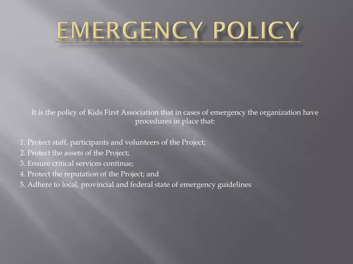 emergency policy