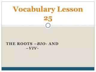Vocabulary Lesson 25