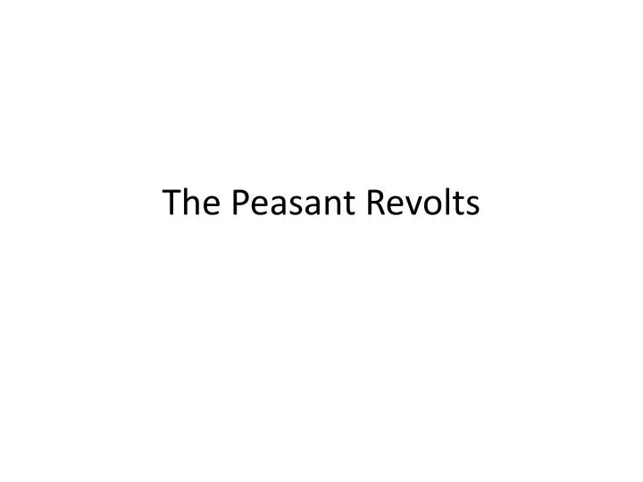 the peasant revolts