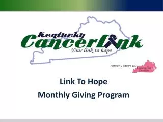 Link To Hope Monthly Giving Program