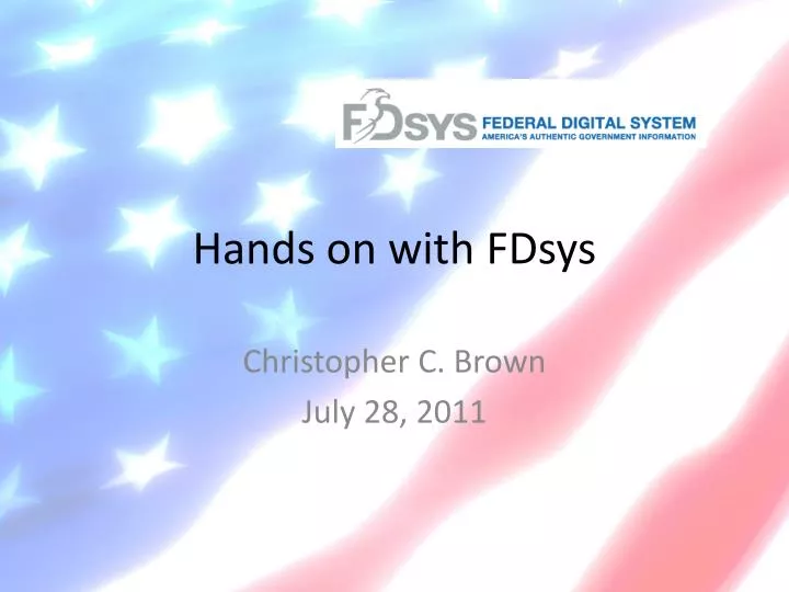 hands on with fdsys