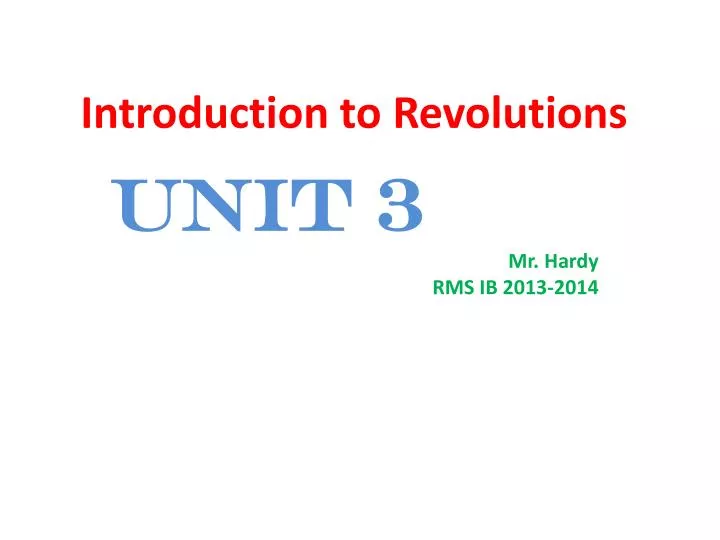 introduction to revolutions