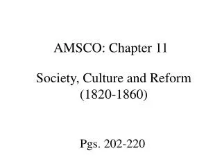 AMSCO: Chapter 11