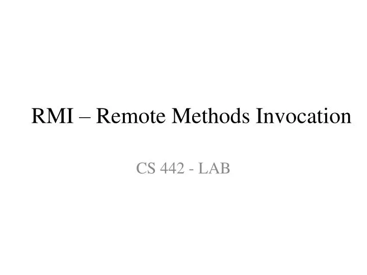 rmi remote methods invocation