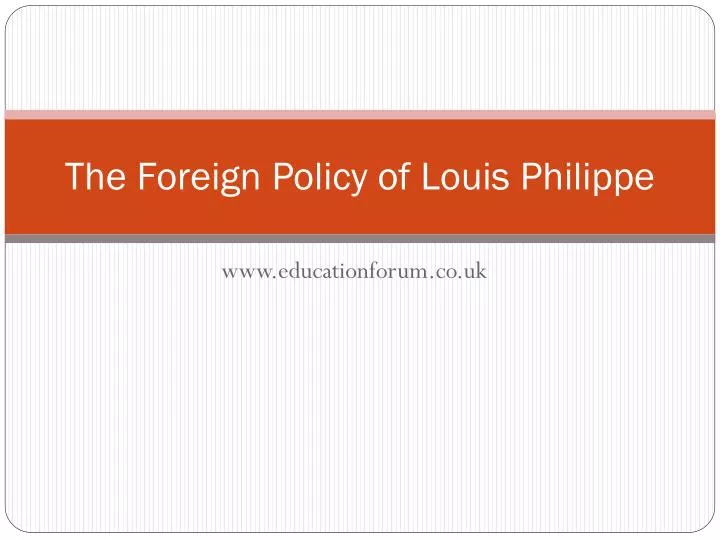 the foreign policy of louis philippe