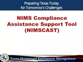 NIMS Compliance Assistance Support Tool ( NIMSCAST )