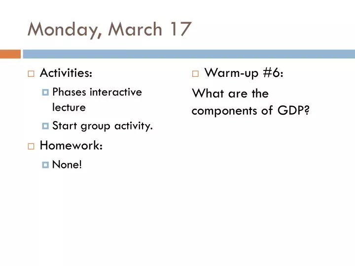 monday march 17