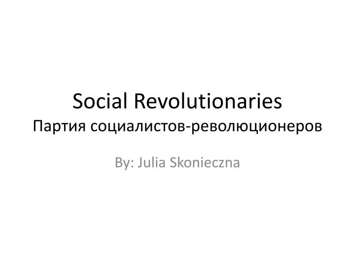 social revolutionaries