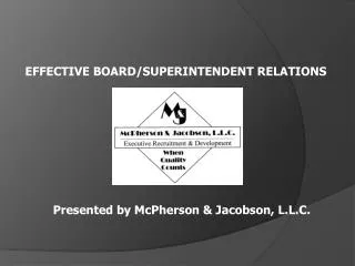 EFFECTIVE BOARD/SUPERINTENDENT RELATIONS