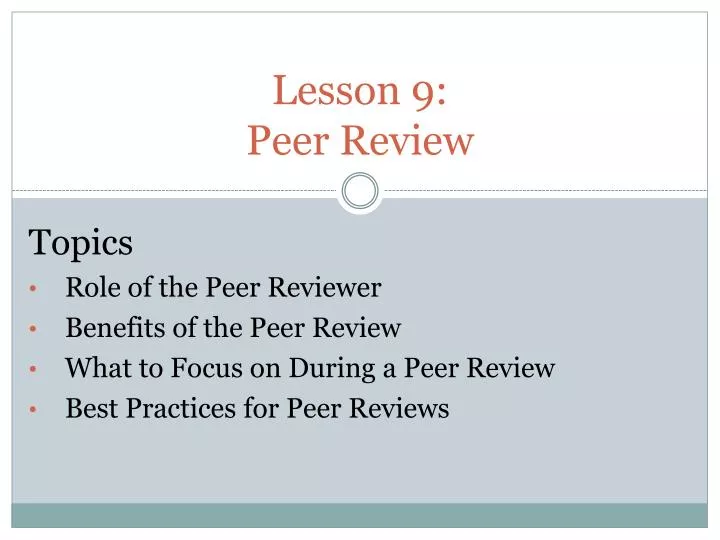 lesson 9 peer review