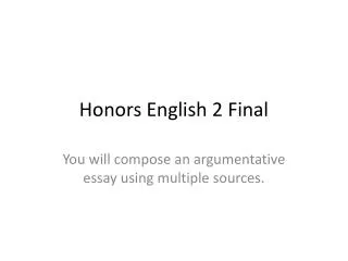 Honors English 2 Final