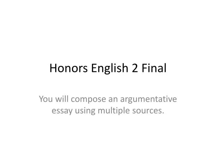 honors english 2 final