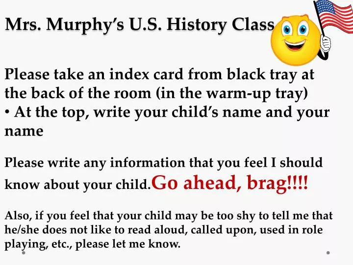 mrs murphy s u s history class