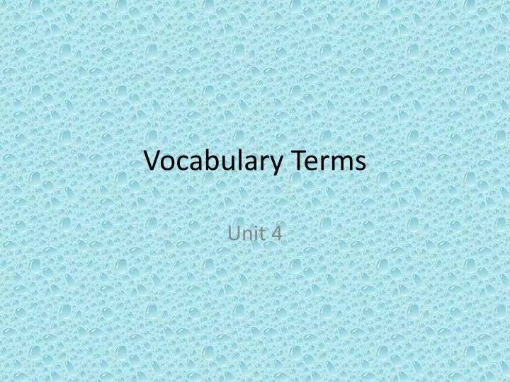 vocabulary terms