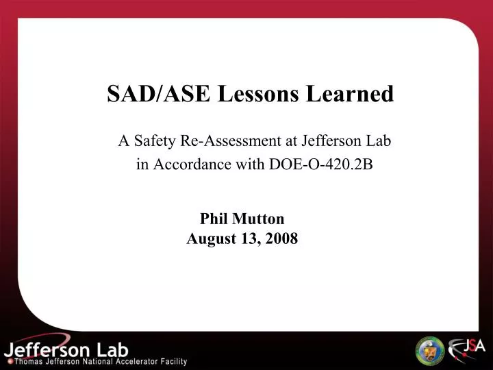 sad ase lessons learned