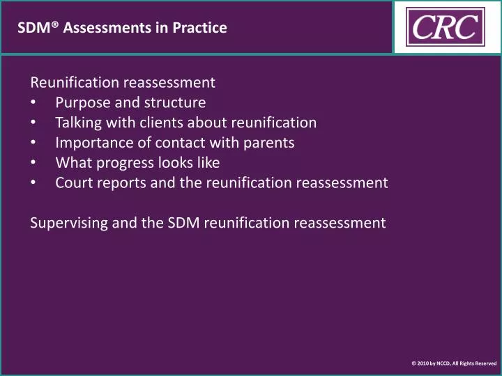sdm assessments in practice