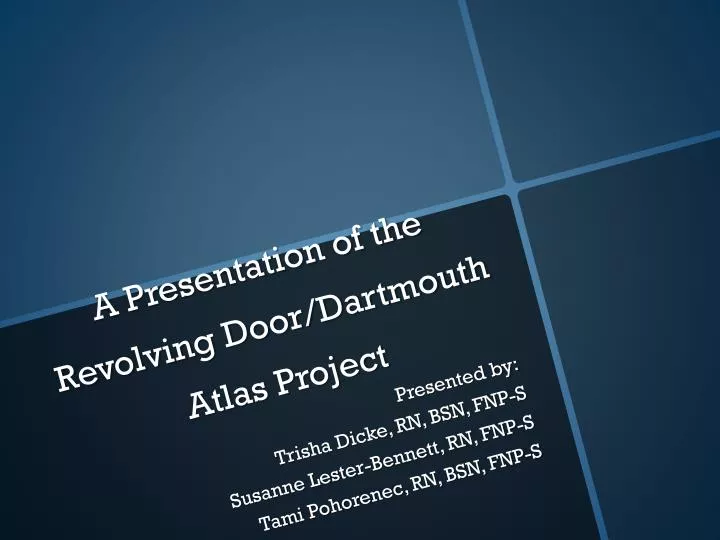 a presentation of the revolving door dartmouth atlas project