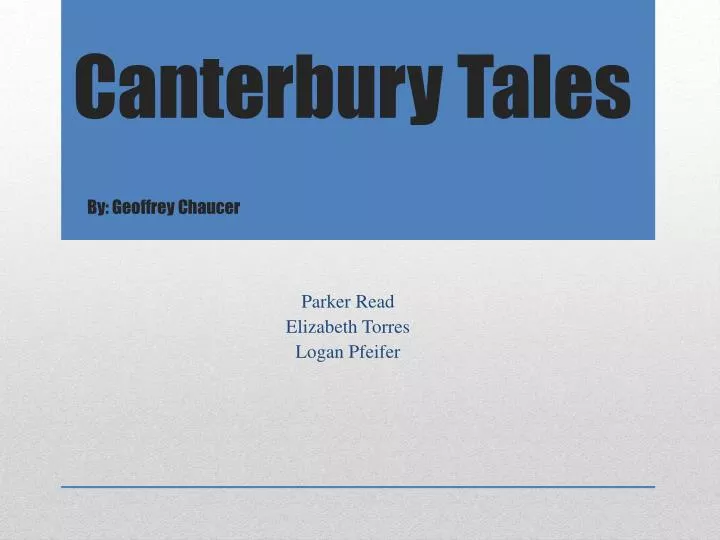 canterbury tales by geoffrey chaucer