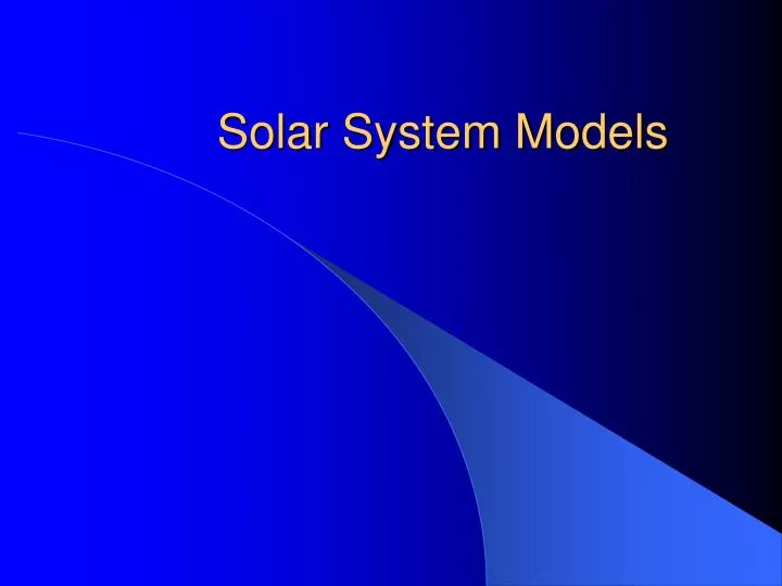 solar system models