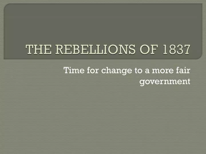 the rebellions of 1837