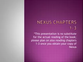 Nexus Chapters 1-3