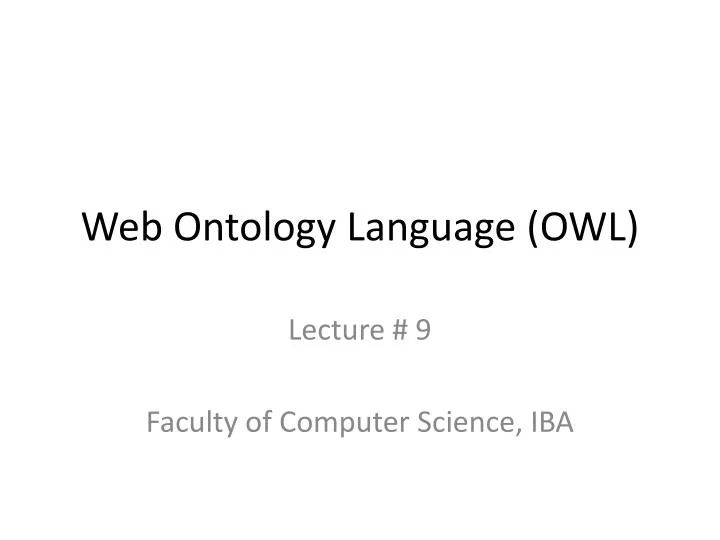 web ontology language owl