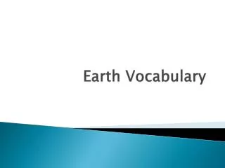 Earth Vocabulary