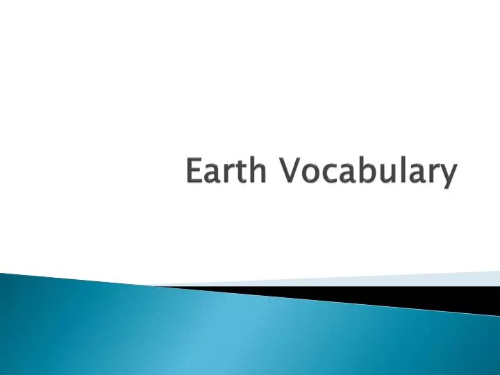 earth vocabulary