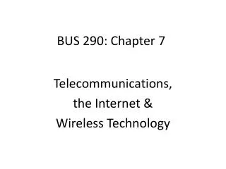BUS 290: Chapter 7