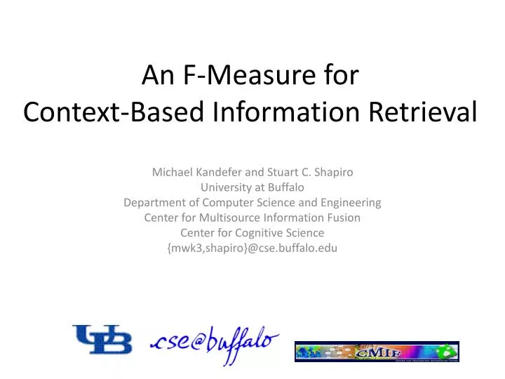 an f measure for context based information retrieval
