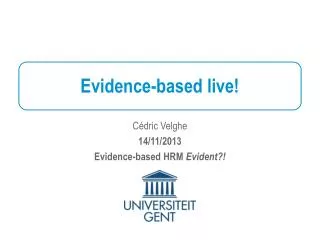 evidence based live