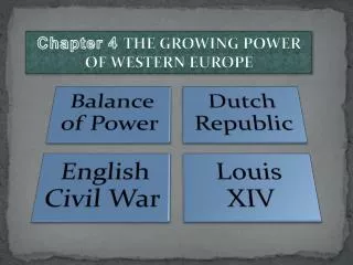 Chapter 4 The Growing Power of Western Europe
