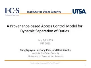 A Provenance-based Access Control Model for Dynamic Separation of Duties